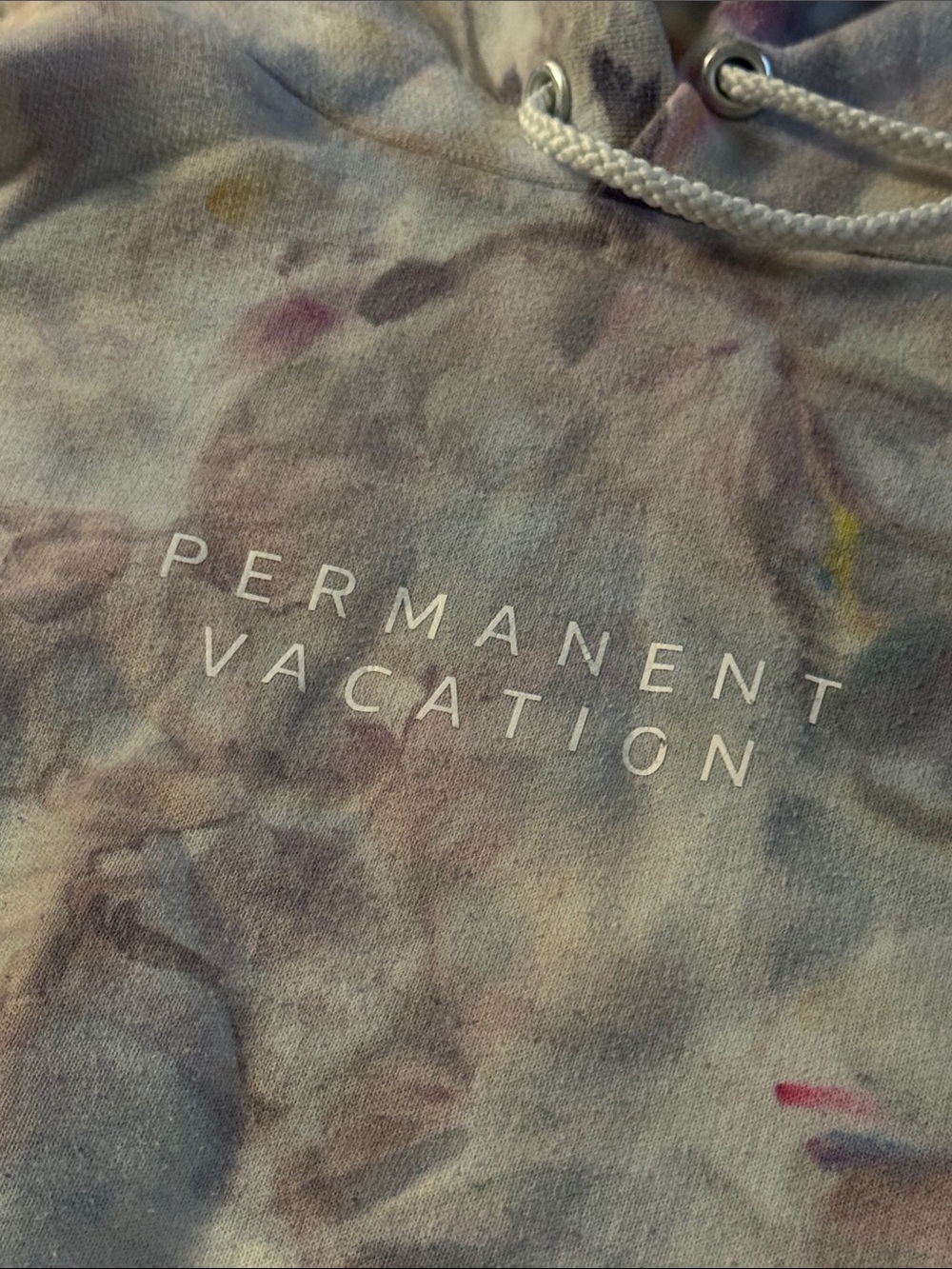 Men's Tie-Dye Zip-Up Hoodie - Light Lavender Multi - Picture 2 of 3